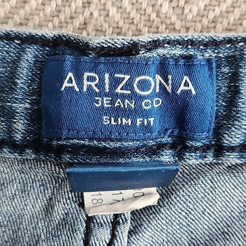 Arizona Jeans Misses‎ Size 14R (W28 x L28) Blue Moto Slim Fit Tapered Leg
